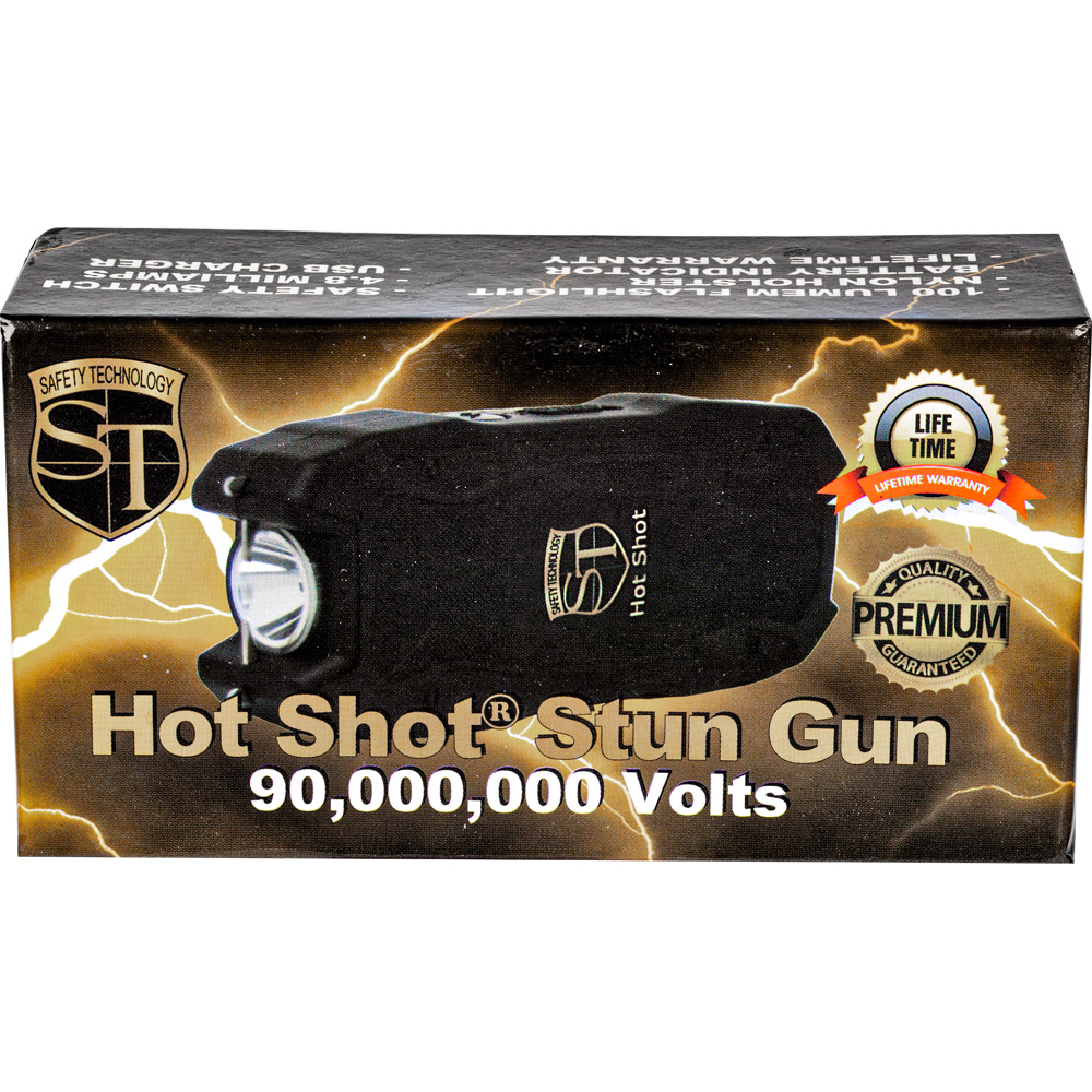 Hot Shot stun gun with flashlight and Battery Meter Black view 6